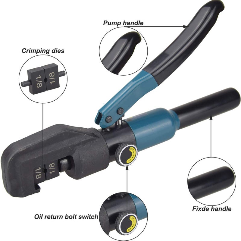 Lulultn Custom Hydraulic Crimper Tool for 1/8 Stainless Steel Cable Railing Kit Hardware System Fittings  with Cable Cutter - Image 4